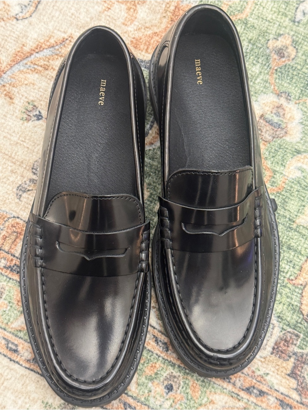 Anthropology Maeve Black  lug sole  Loafers Size:  US 10-10.5 / EU 41
